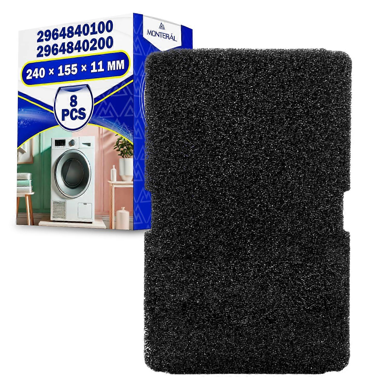 Set of 8 Tumble Dryer Filters 240 x 155 x 11 mm Compatible with Beko Grundig Blomberg ElektraBregenz Models 2964840100 2964840200