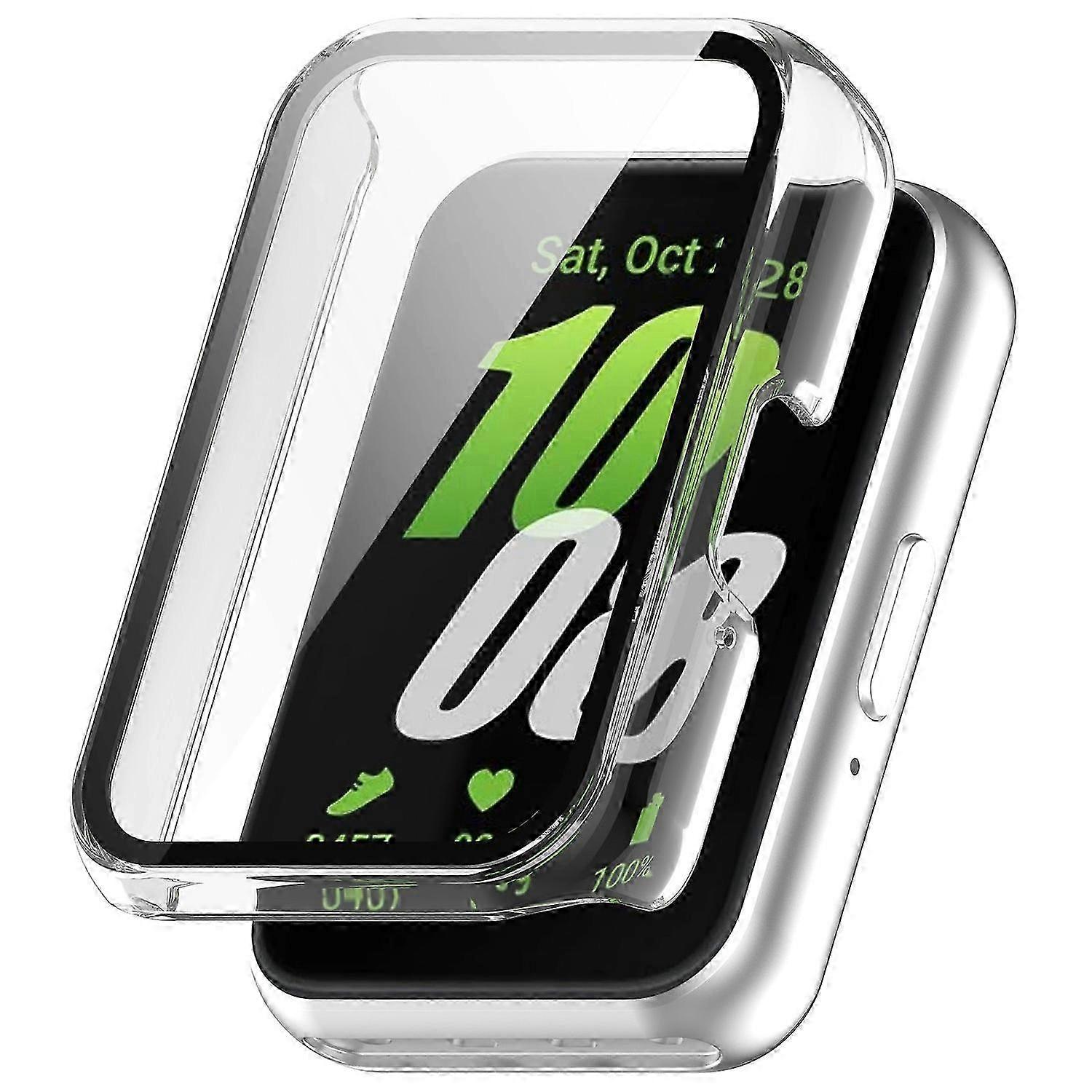 Case for Compatible Brand Galaxy Fit3 (SM-R390) with Tempered Glass Screen Protector Full Coverage Hard PC