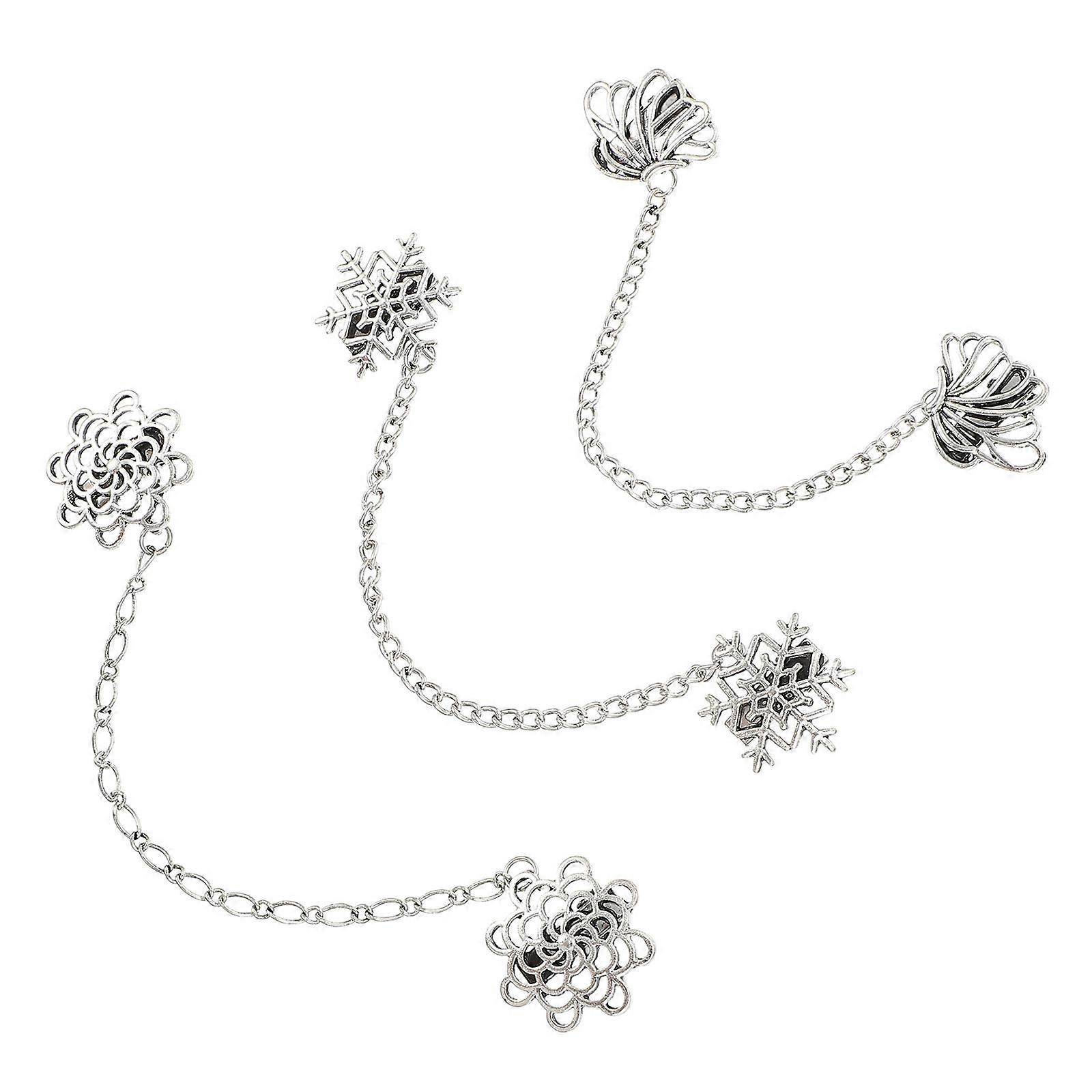 Retro Shirt Collar Chains Stylish Brooches for Suits, Elegant Chain Pins for Formal Wear, Unique Accessories for Men & Women