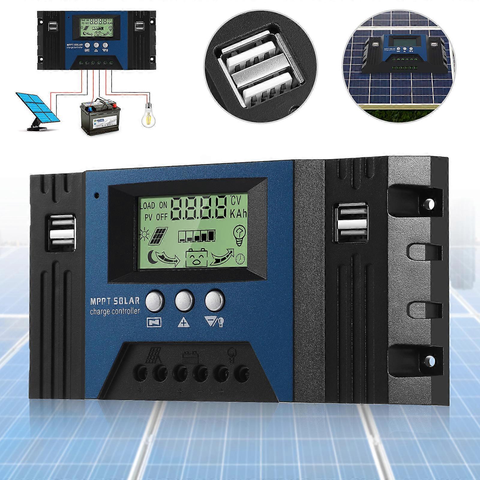 Mppt Technology التحكم في الشحن بالطاقة الشمسية 12 فولت 24 فولت 50 أمبير للحماية من الحرارة الزائدة للنظام الشمسي الصغير 1 قطعة