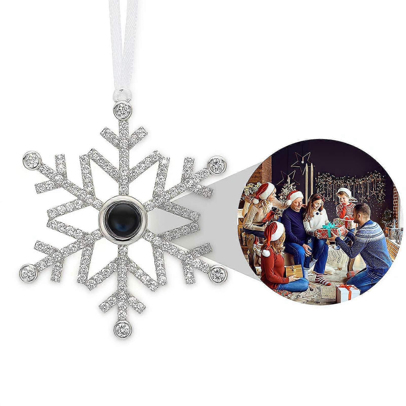 Snowflake Christmas Ornaments, Pendant with Pictures Inside