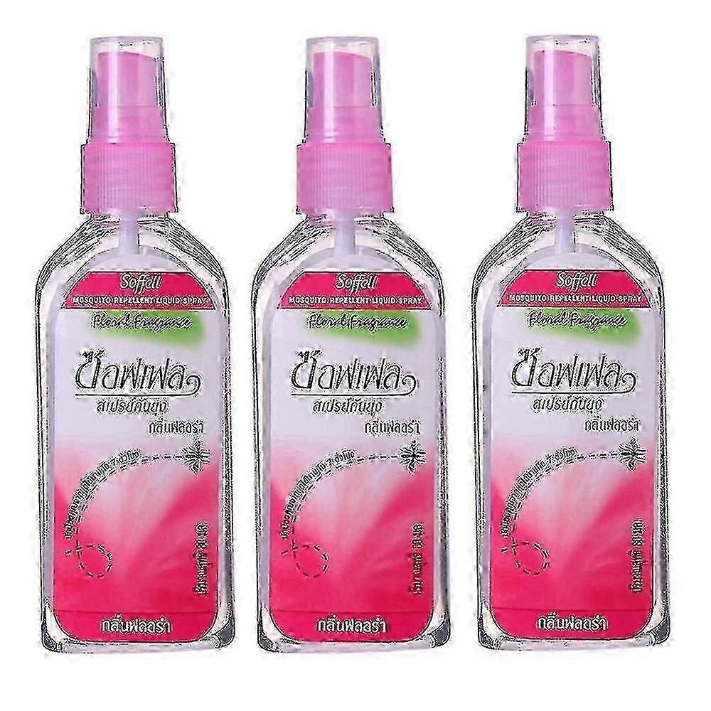 Suitable for 3pcs 80ml Plant-Based Mosquito Repellent Spray for Body, Anti-Itch & Bite Relief-JC