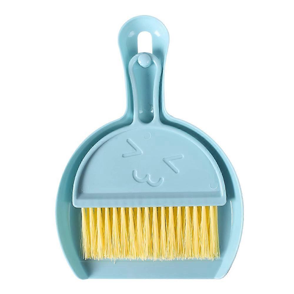 Small Broom And Dustpan Set For Home Hand Dustpan And Brush Pans And Broom-Nordic Blue