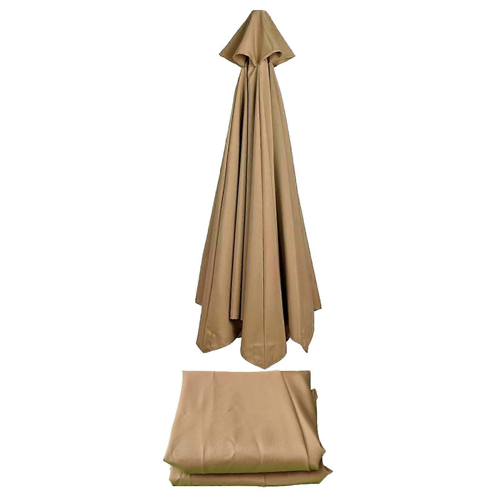 Replacement Canopy for 6 Rib Umbrellas for Garden, Terrace, Beach/Khaki/270Cm