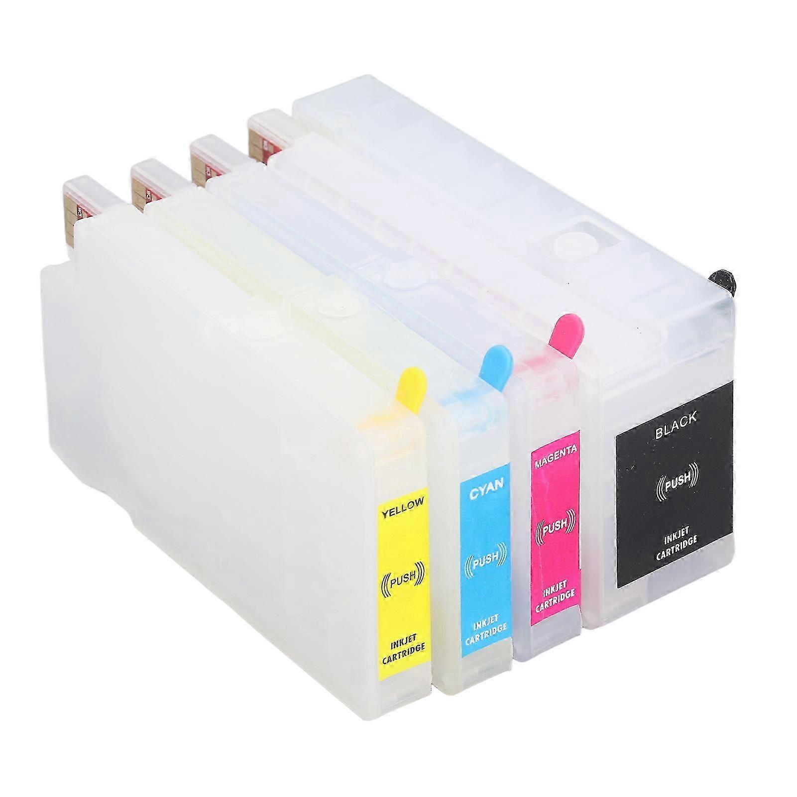 4 Colors Refillable Ink Cartridge with Permanent Chip for Compatible Printers