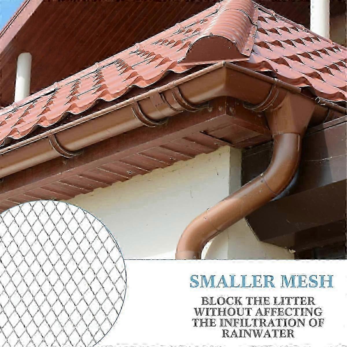 Gutter Guard Mesh Filter Cover DIY Screen Protection Netting Roll with 10 Fixed Cables
