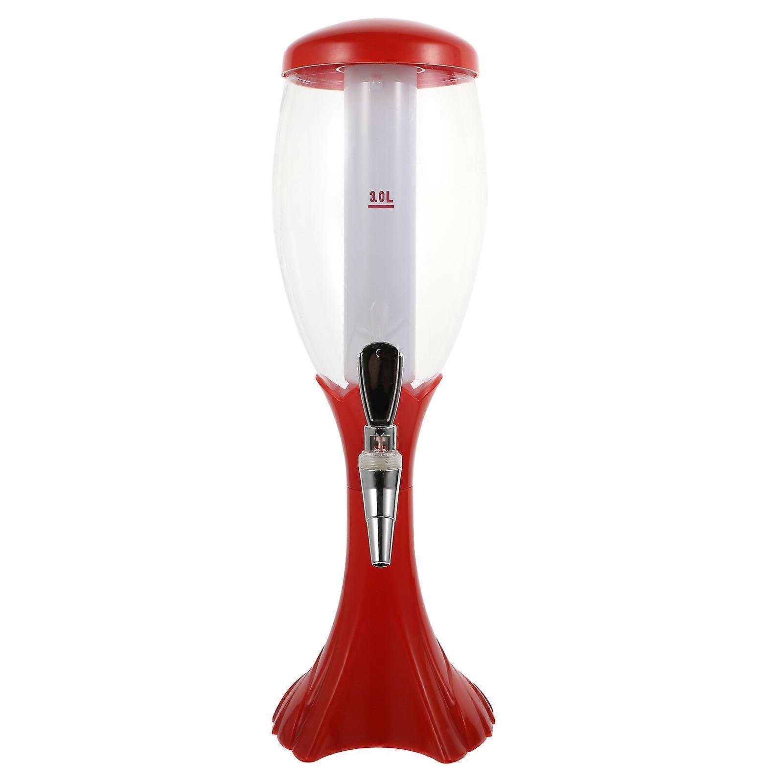 Red Beer Dispenser 3L Practical Desktop Dark for Home or Bar Use