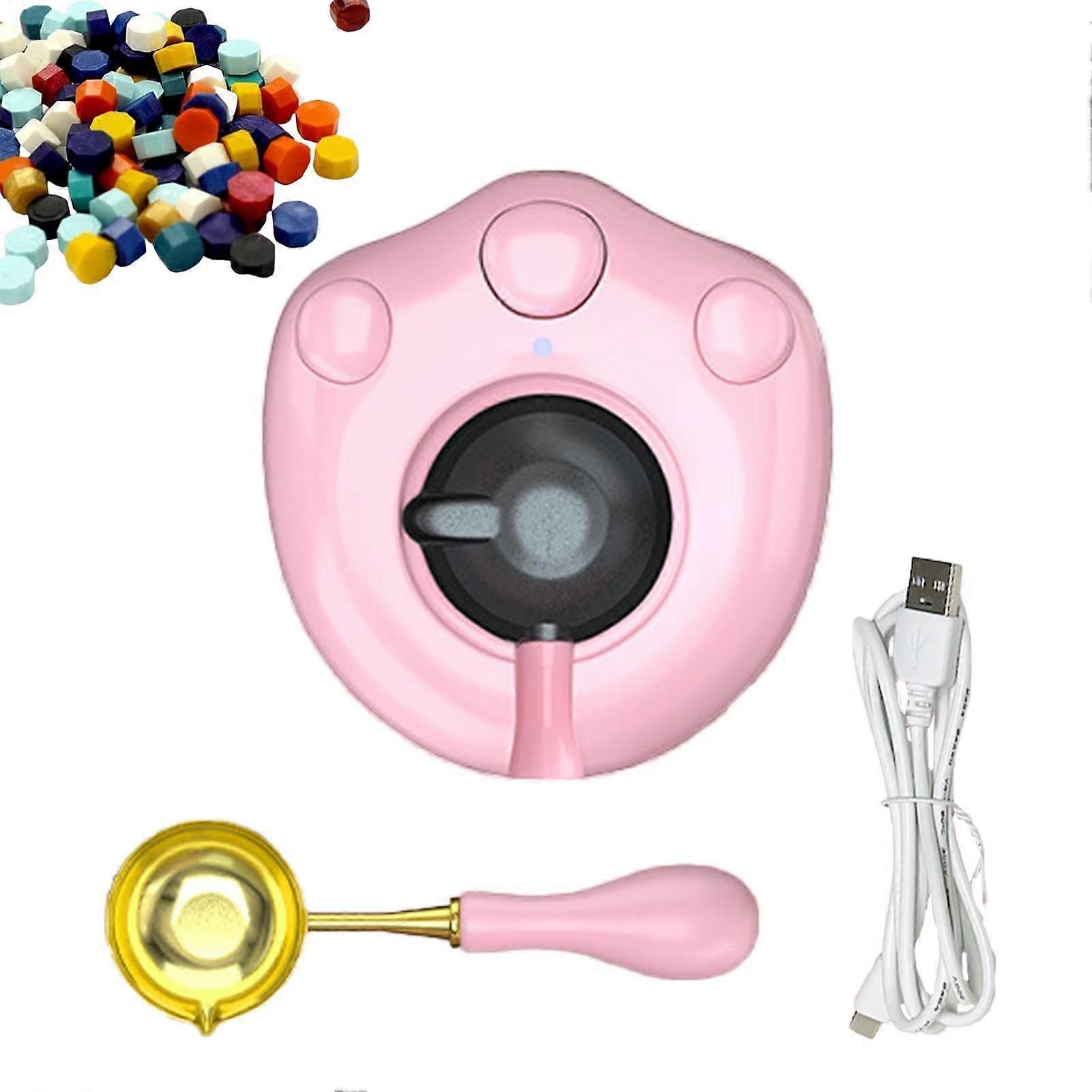 Wax Melting Spoon Kit Essential Wax Seal Kit Tools Sealing Wax Melt, Pink