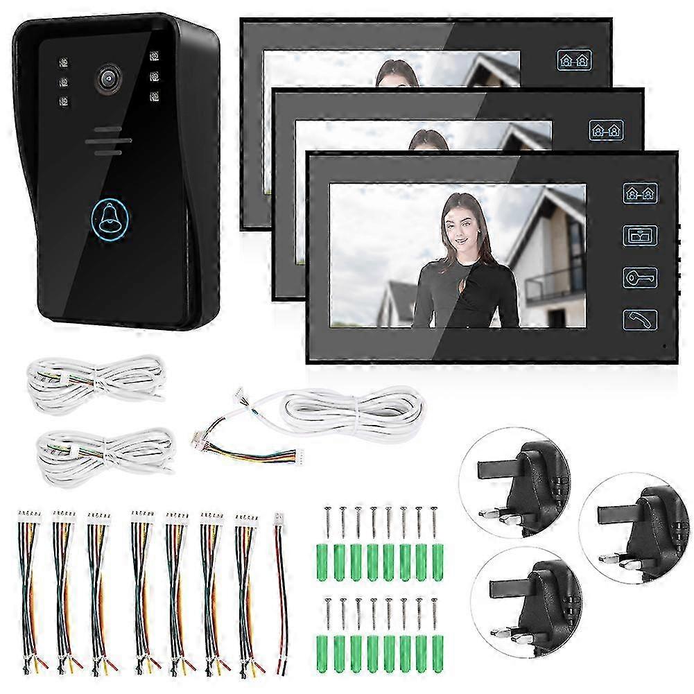 7" Touch Doorbell With Night Vision - 25 Ringtones, Intercom, Adjustable Settings