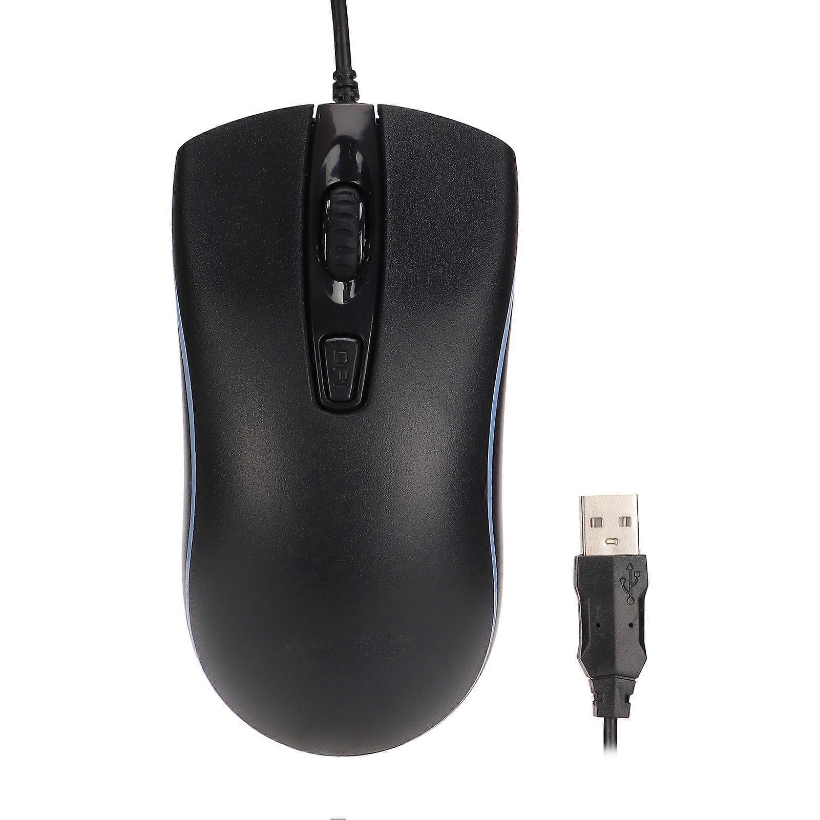 Gaming Mouse RGB Light Effect Ergonomic Maximum 1600DPI Stable Control Plug and Play Wired Mouse