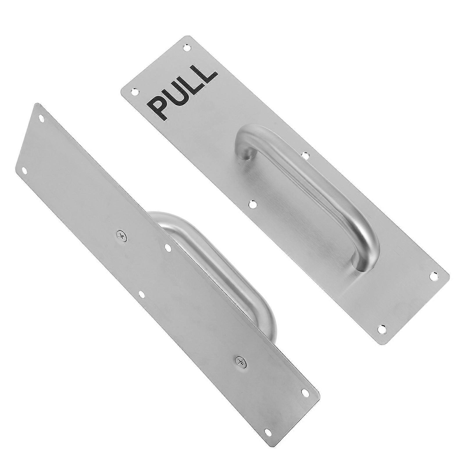 Pull Push Door Handle Stainless Steel Barn Door Hardware Rectangular Design For Offices Hotels 1Set