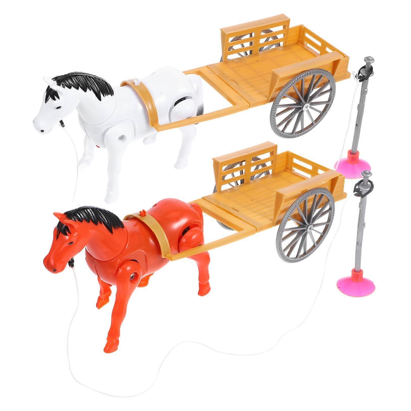2 STK Rotatable Toy Pony for Kids DIY Craft Wires Fairylike Rotating Toys Plastic Rotating ABS