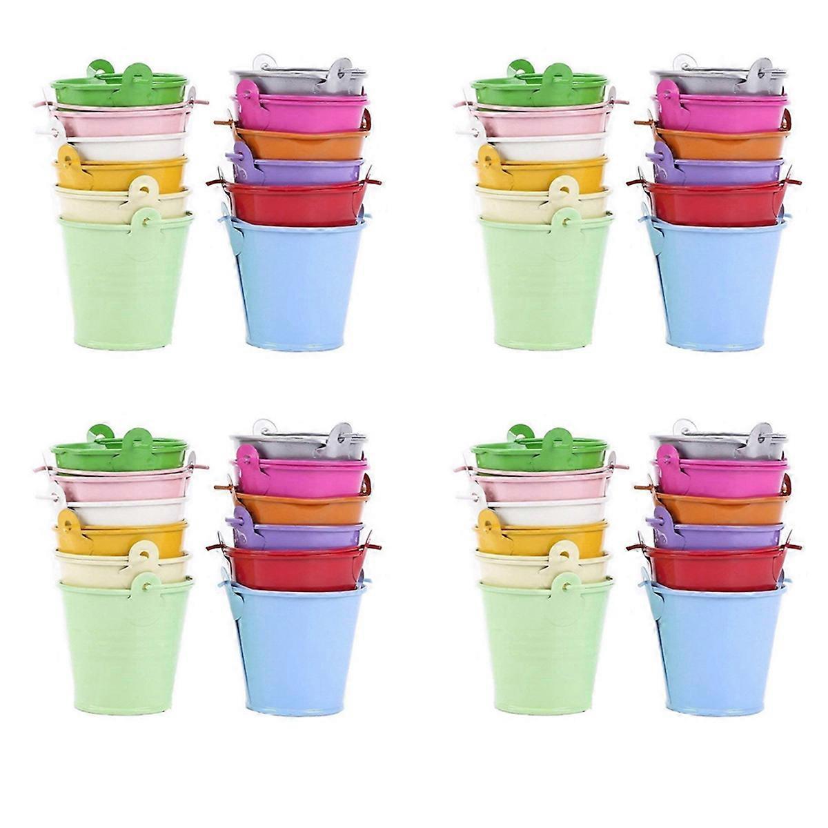 12pcs for Flowers Mini Buckets Metal Table Decoration (Random Color)