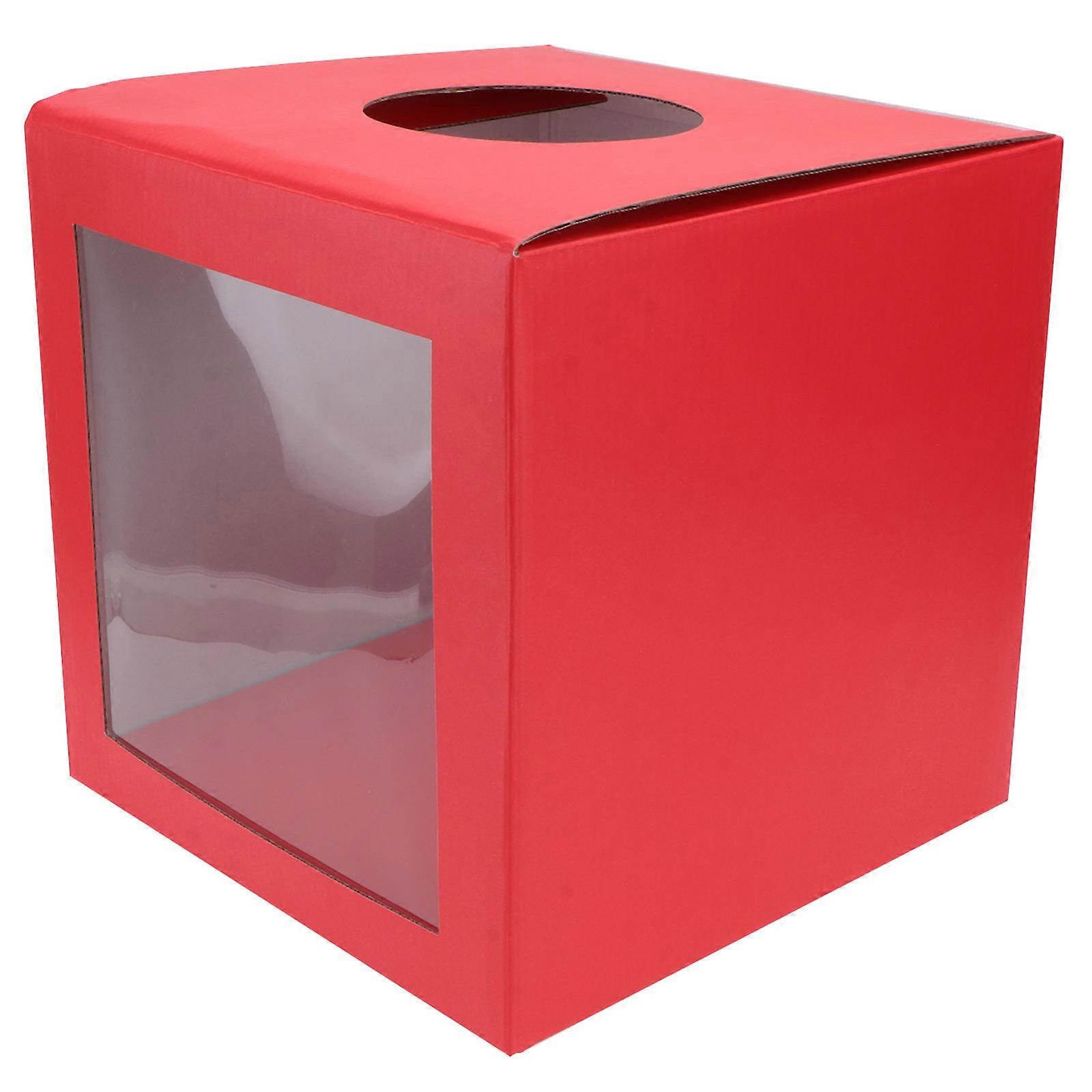 Card Game Box Draw Box Party Games Red 20.5x20.5cm Square Simple Design 1Set
