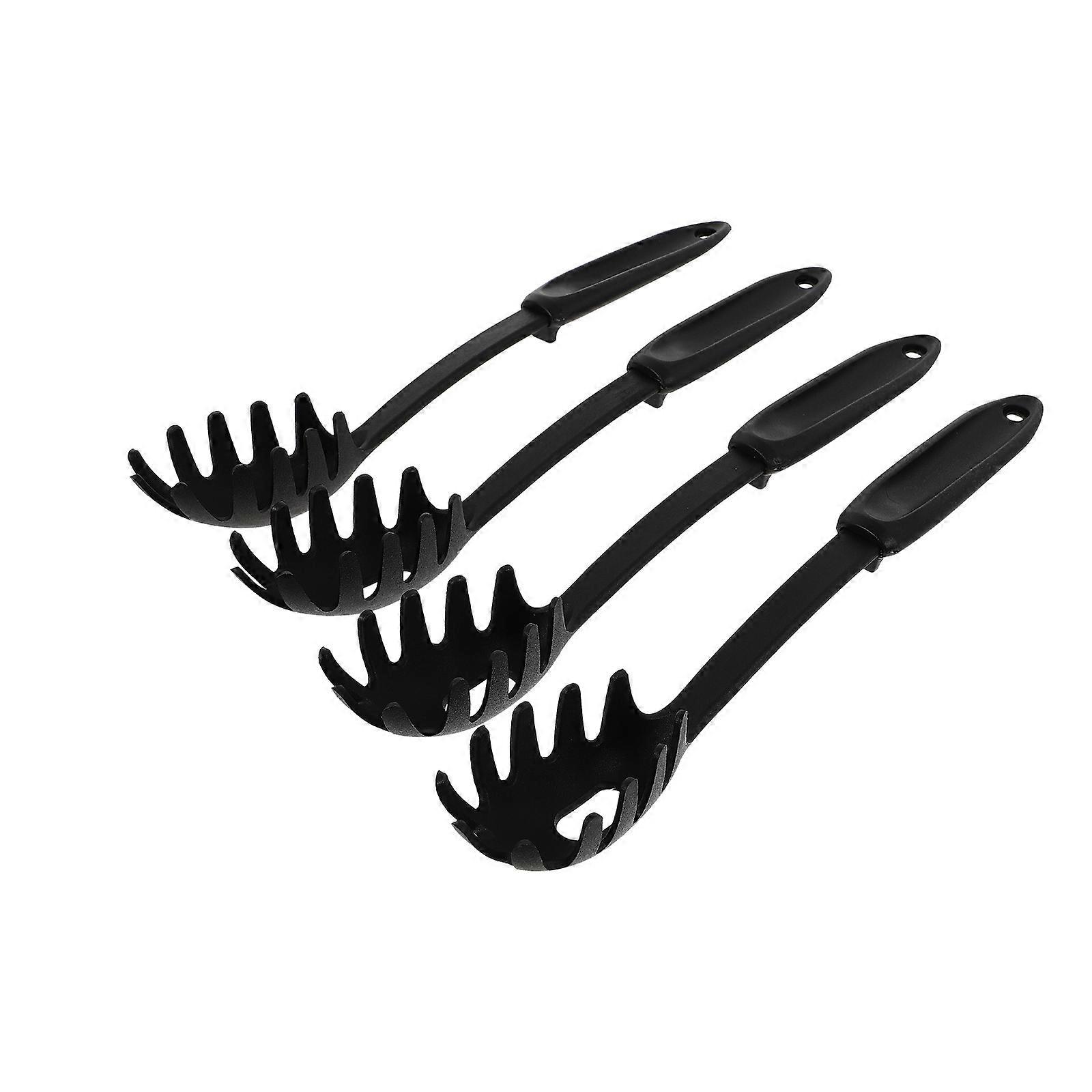 Serving Spoon Spaghetti Utensil Black 4Pcs Chefs Scoop Noodles 11.8×1.8×1.6in