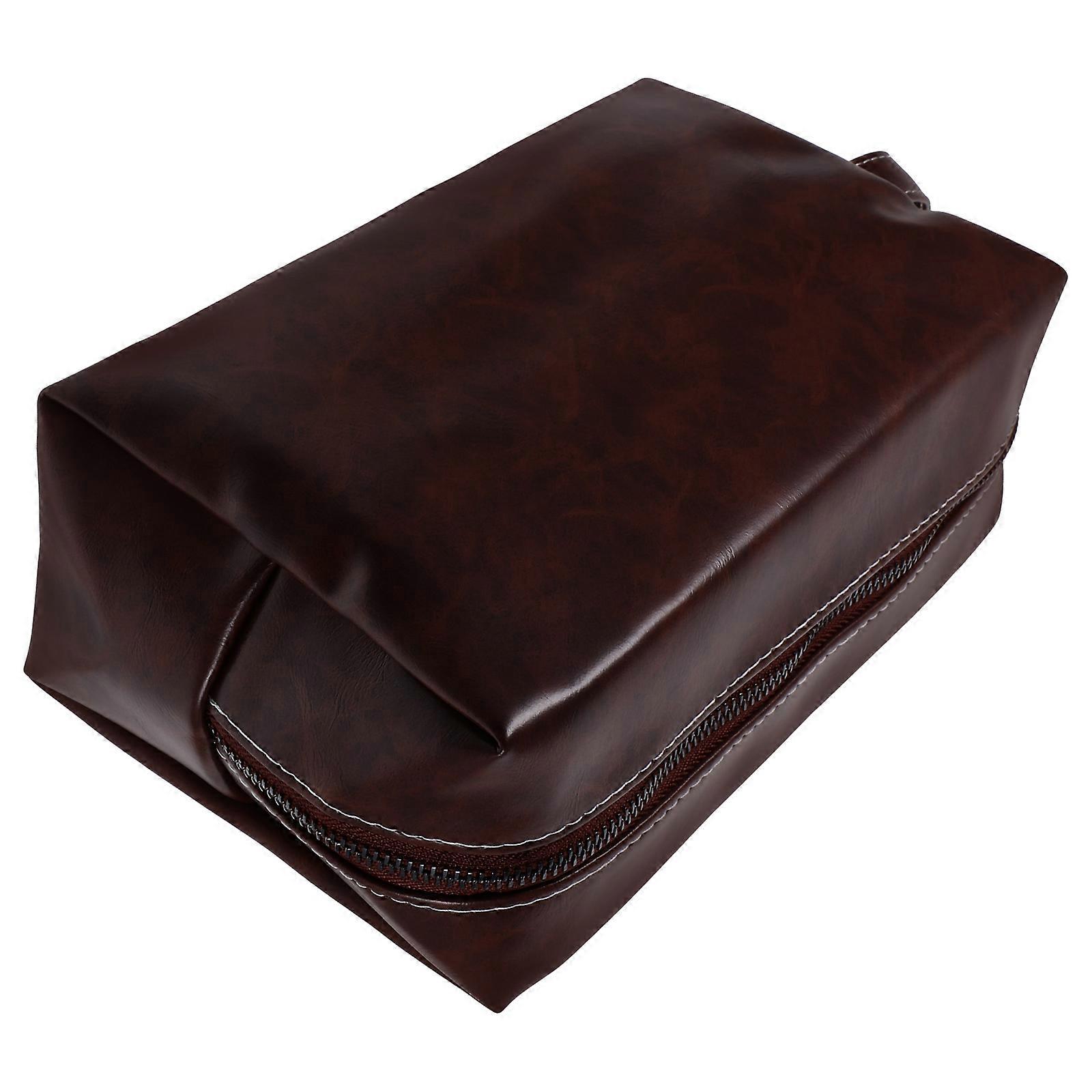 Here's a polished and professional product description based on your input:

 

**Vintage PU Travel Toiletry Bag – Large Capacity Makeup & Toiletry