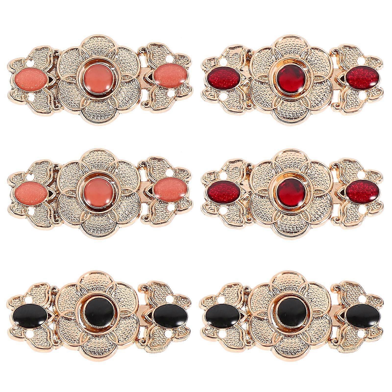 6 قطع Cheongsam Hanfu عباءة مشبك زهرة المشبك السحابات DIY زر الملحقات