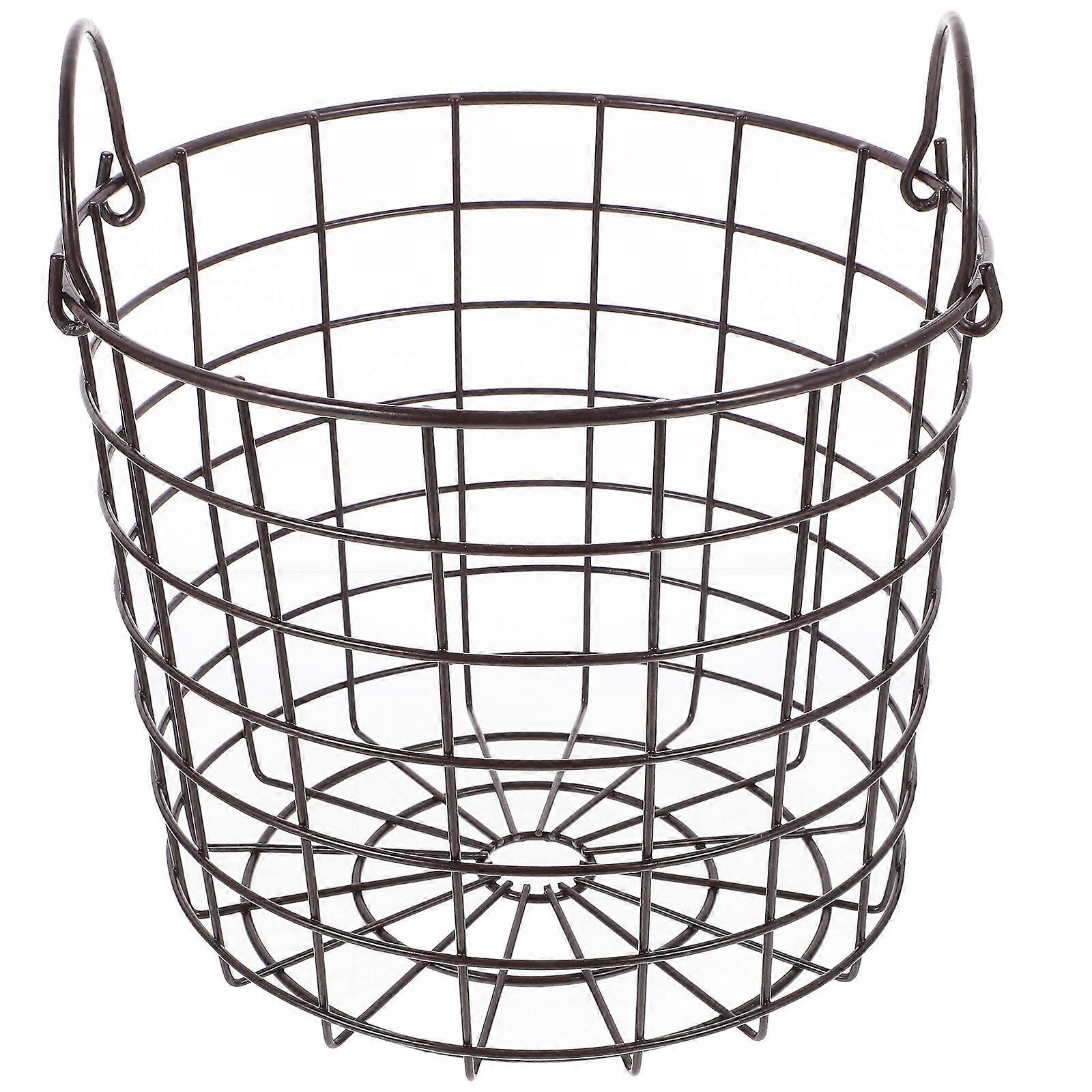Storage Holder Metal Dirty Clothes Basket Home Use 24.00X24.00X20.00CM Coffee 1Set