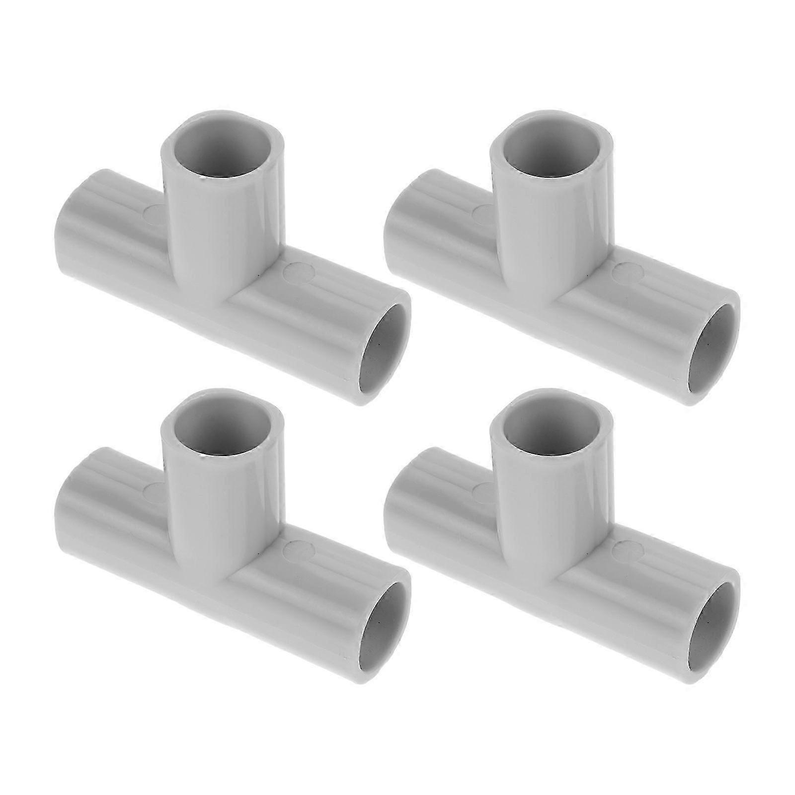 4 stks Tee Pvc Fittingen - Pvc Pijp Fitting T-vormige Pijp Connectoren 3-Weg Meubelkwaliteit Pijp Elleboog Connector voor DIY PVC Plank Kas Pijp Fittin