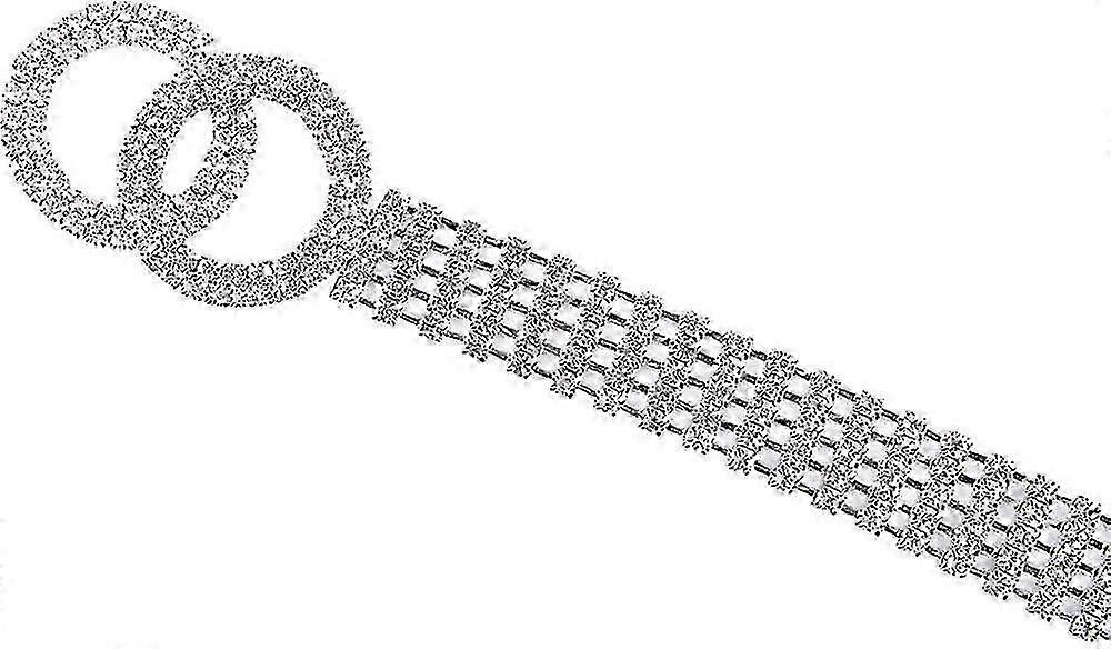 Womens Crystal Rhinestone Waistband Belt Sparkle Chain With Double O-ring Belt