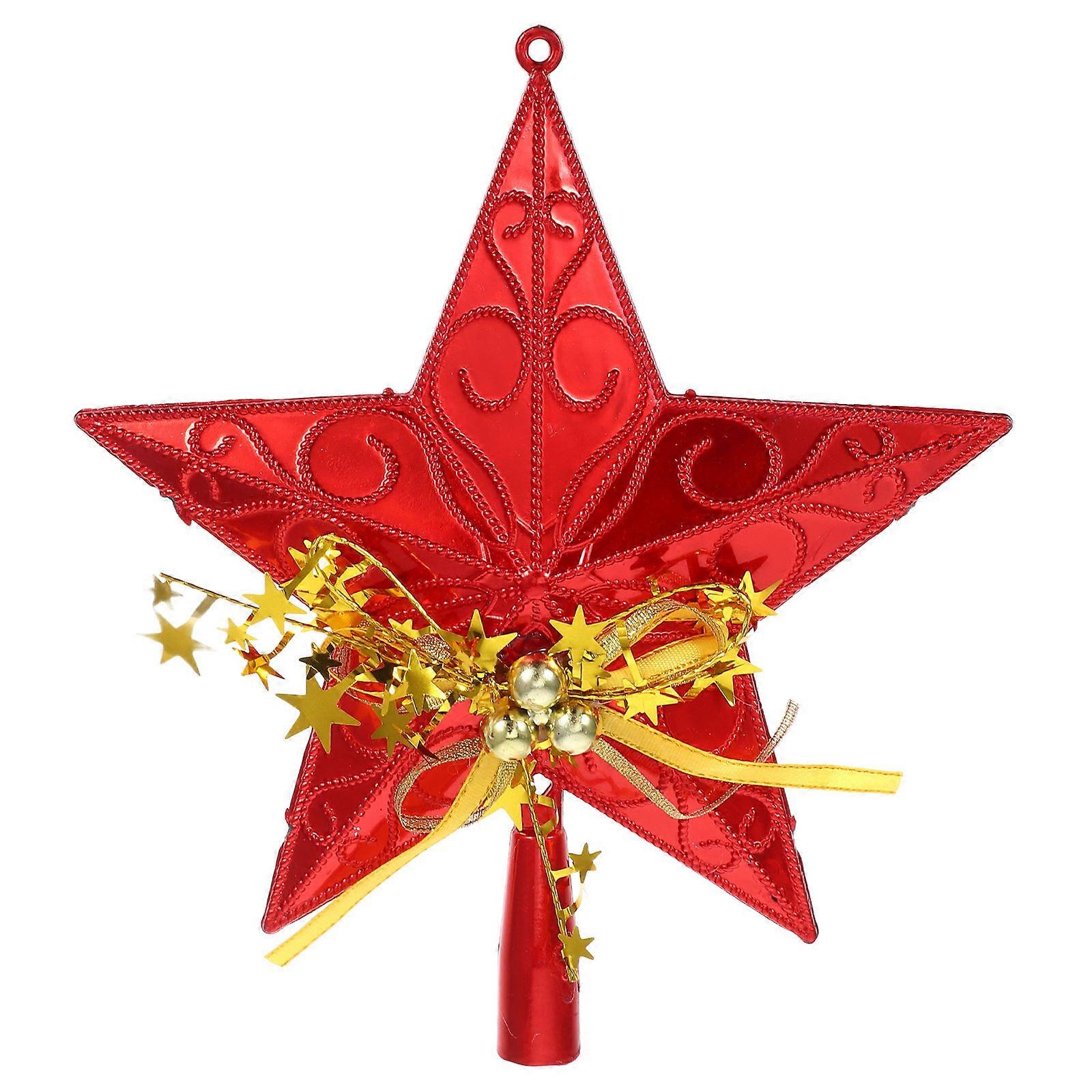 Miniature Star Tree Topper Glittered Tree Star For Stores Hotels Restaurants 20cm Festive Atmosphere Enhancement 1Set