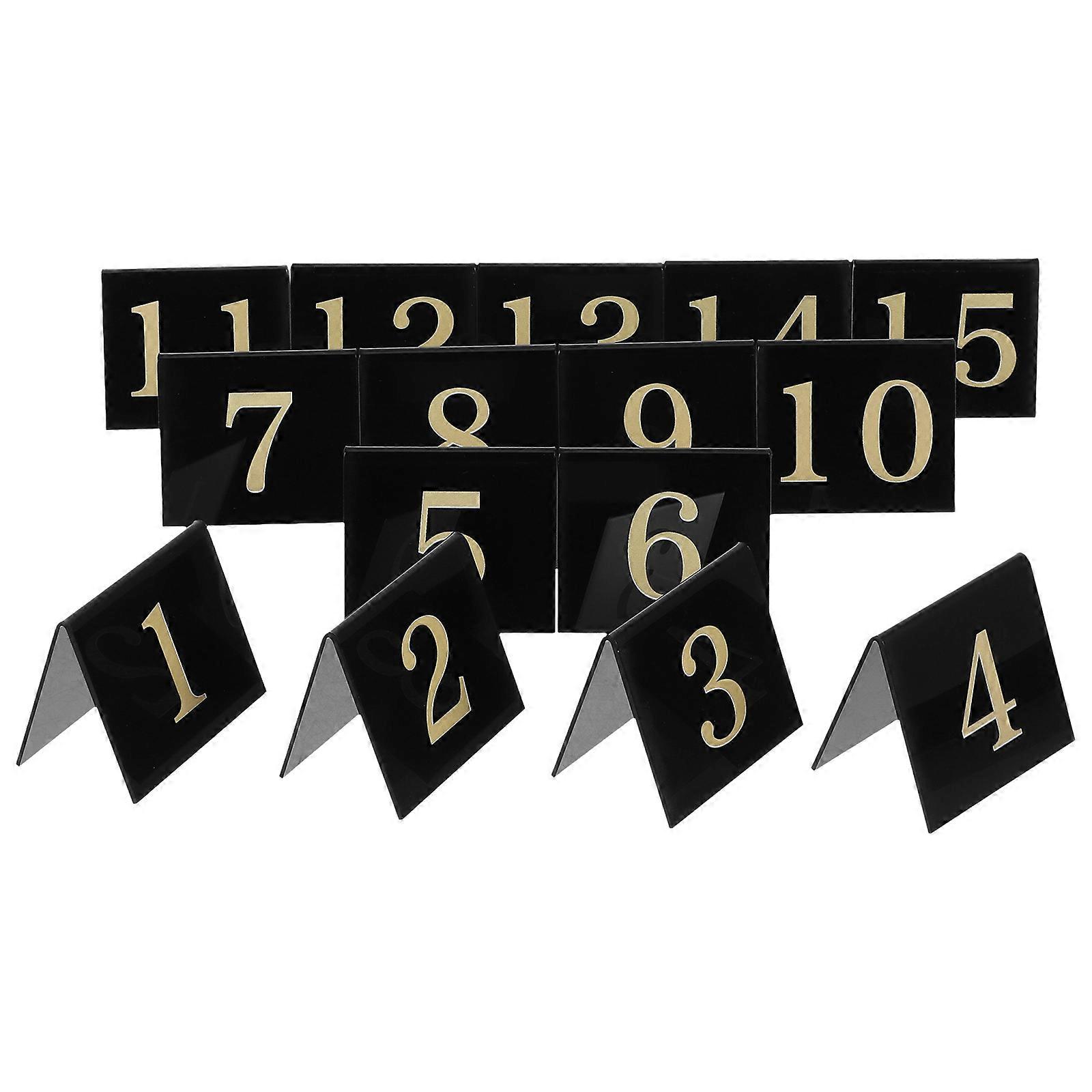 Multi-Function Table Sign Detective Party Sign Restaurant Use Double-Sided Acrylic Number Markers 15Pcs
