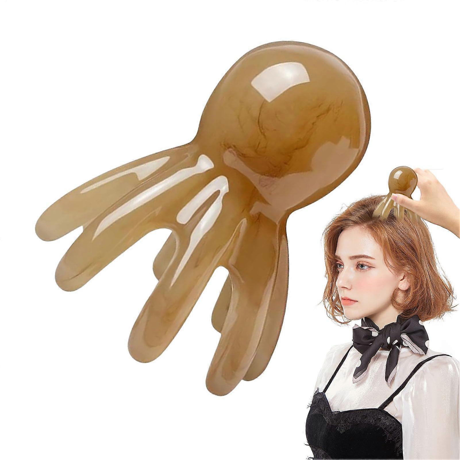 Eight-Prong Head Comb Portable Scalp Massager 2.95 X 2.36 In Tentacle Scratcher Tool Lightweight Ergonomic Facial Stress