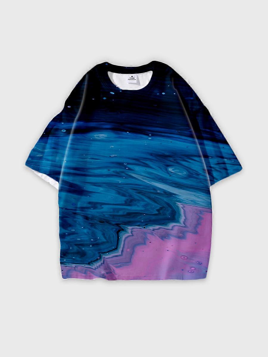 T-shirt round neck Pattern loose short sleeve B944