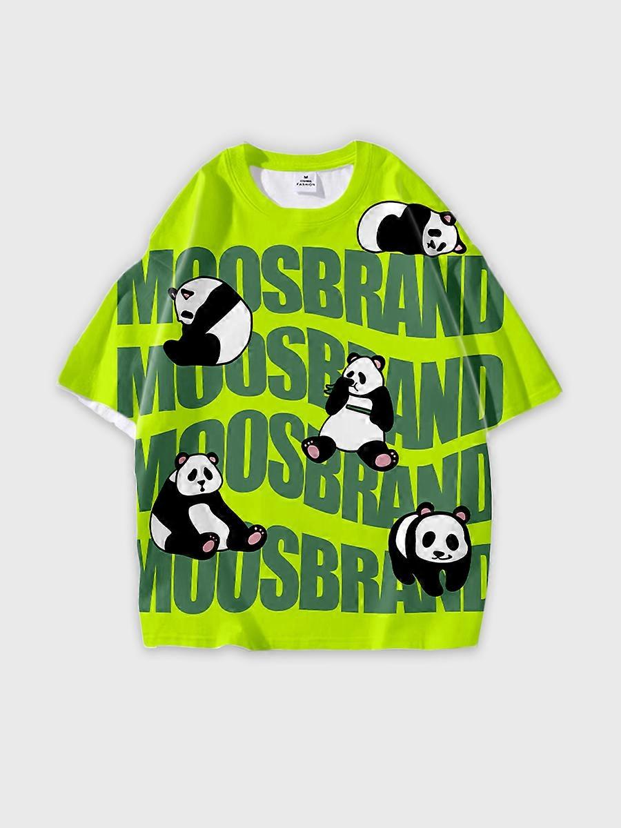 T-shirt round neck Pattern loose short sleeve C2908