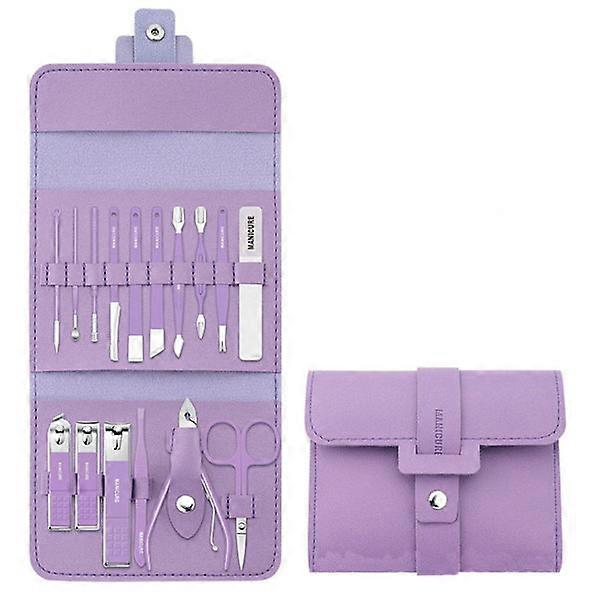 Set Nail Manicure Tools PURPLE 16 PCS 16 PCS