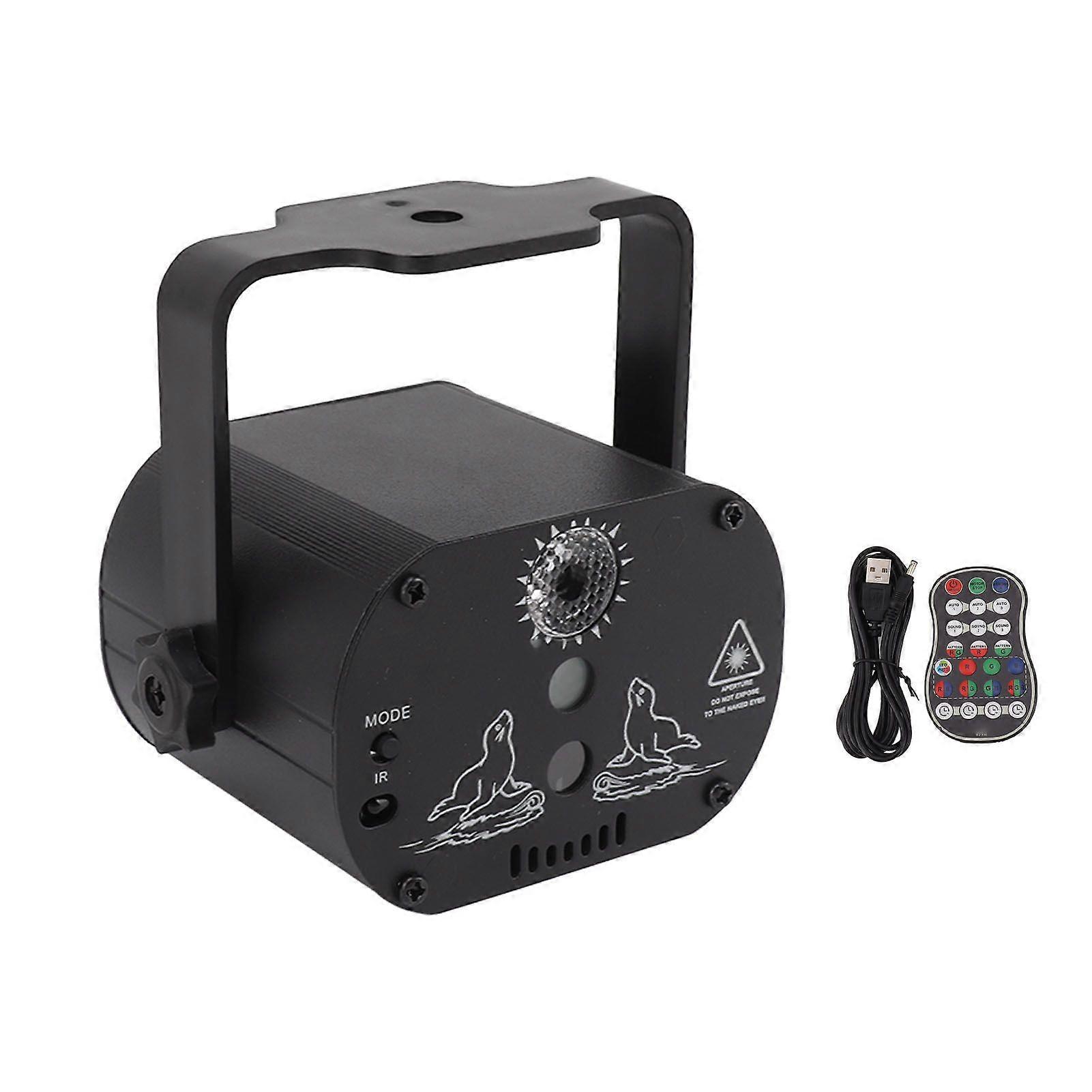 Party Lights DJ Disco Light with 60 Patterns RGB Flash Rechargeable Laser Remote Control Stage Light for Pub Christmas