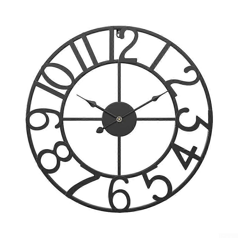 Charming vintagestyle metal wall clock, decorative for garden areas (F)