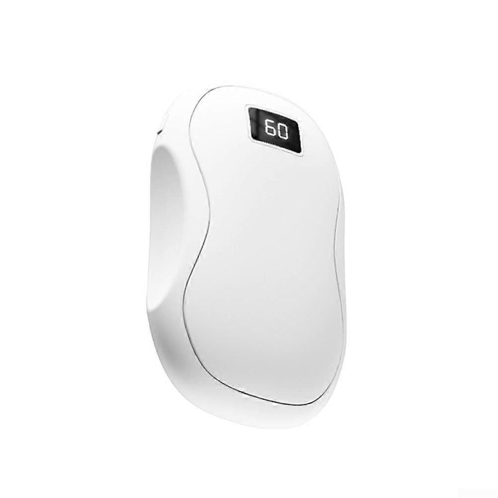 Portable Hand Warmer Power Bank for Travel with Adjustable Heating Levels, White