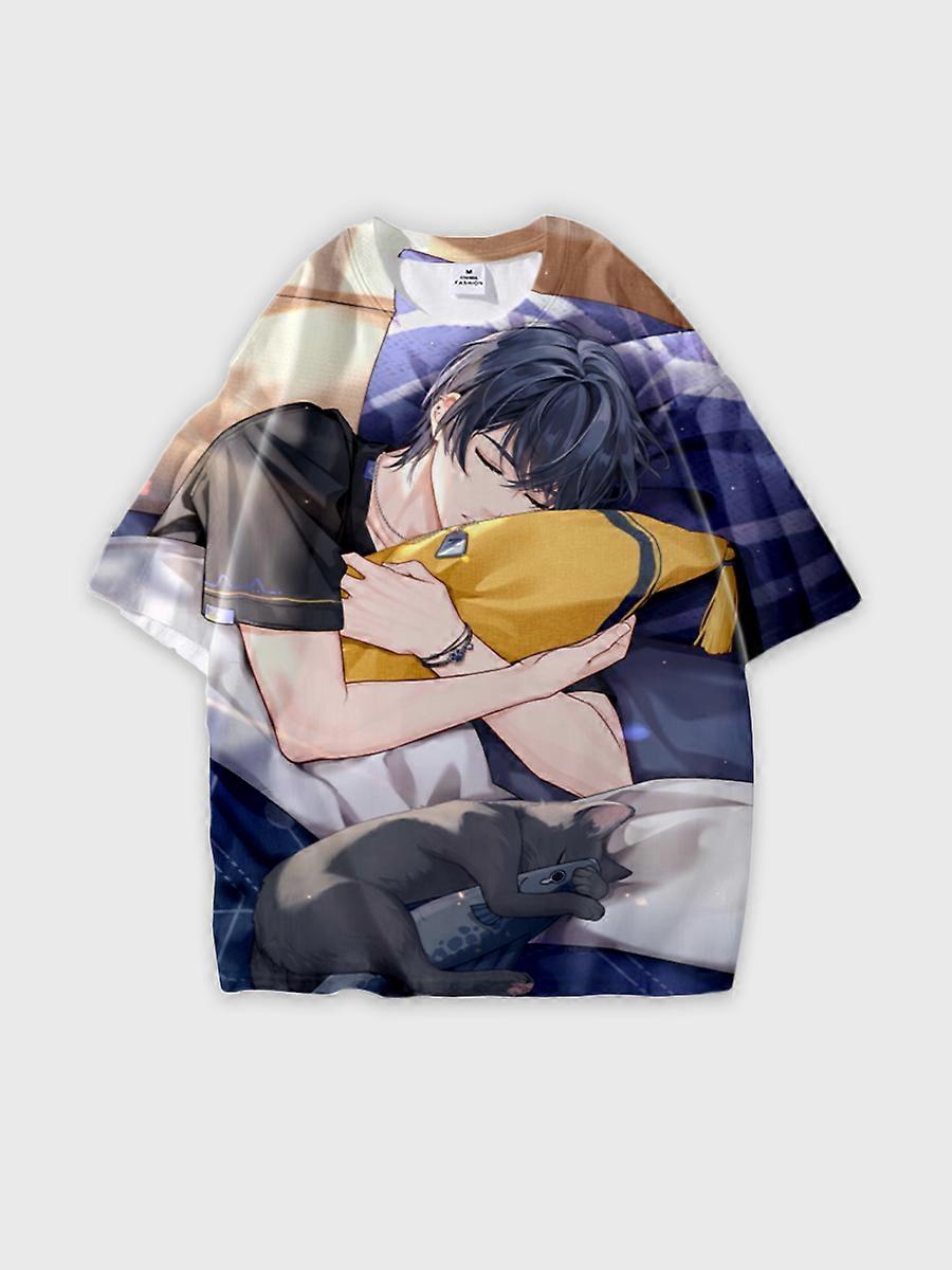 T-shirt round neck Role Pattern loose short sleeve E1676