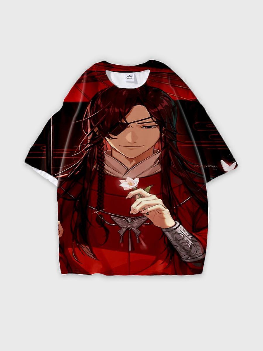 T-shirt round neck Role Pattern loose short sleeve E2112