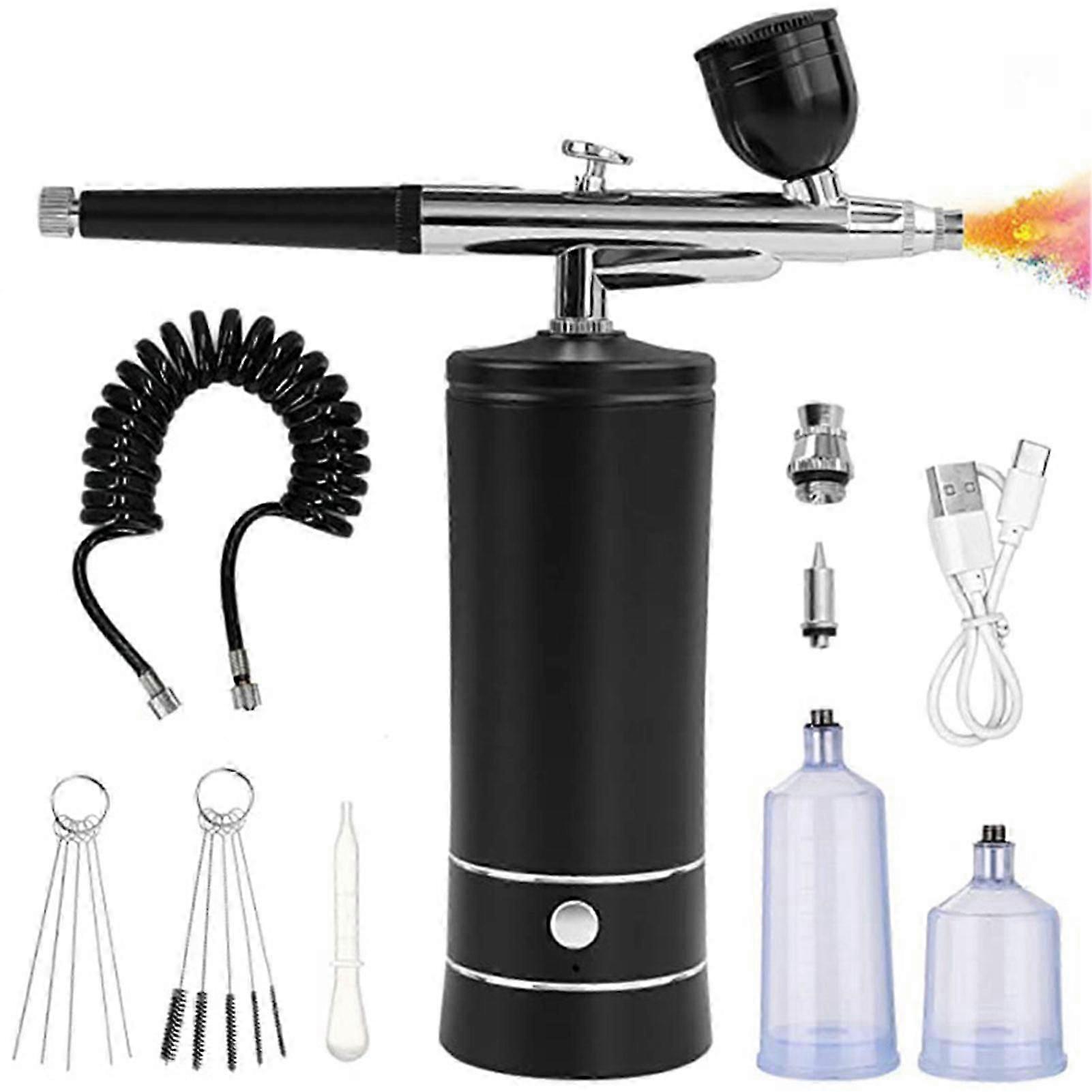 Rechargeable Cordless Airbrush with Compressors Kit Portable Wireless Airs Brush Kit for Barbers