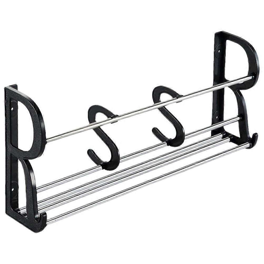 Double Layer Wall Mounted Shoe Storage Rack Bathroom Organizer Moisture Resistant 1 Set