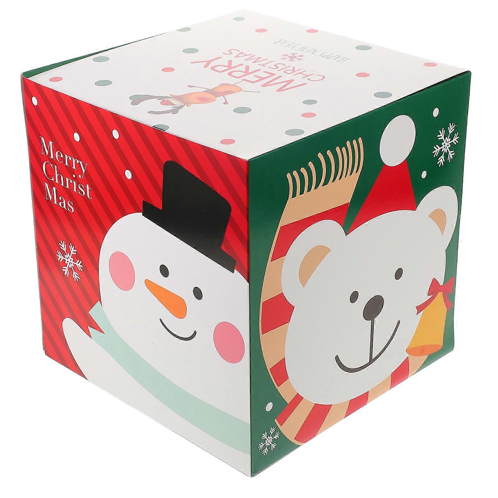Cube Christmas Candy Box Decoration For Biscuits And Candies 25.00X25.00X25.00CM 1Pack