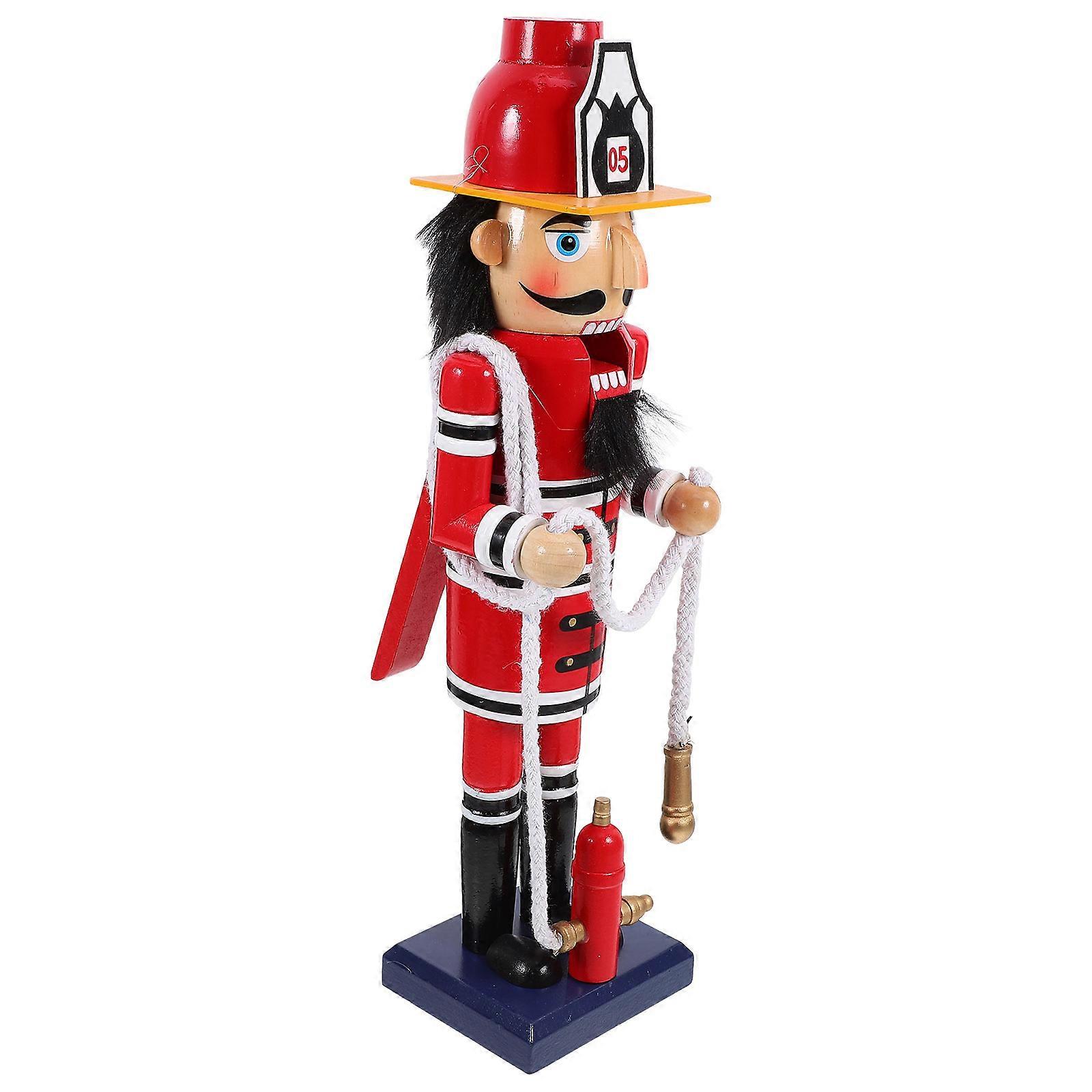 Wooden Nutcracker Statue for Christmas Decoration Red Color Craftsmanship 7.5 Inches