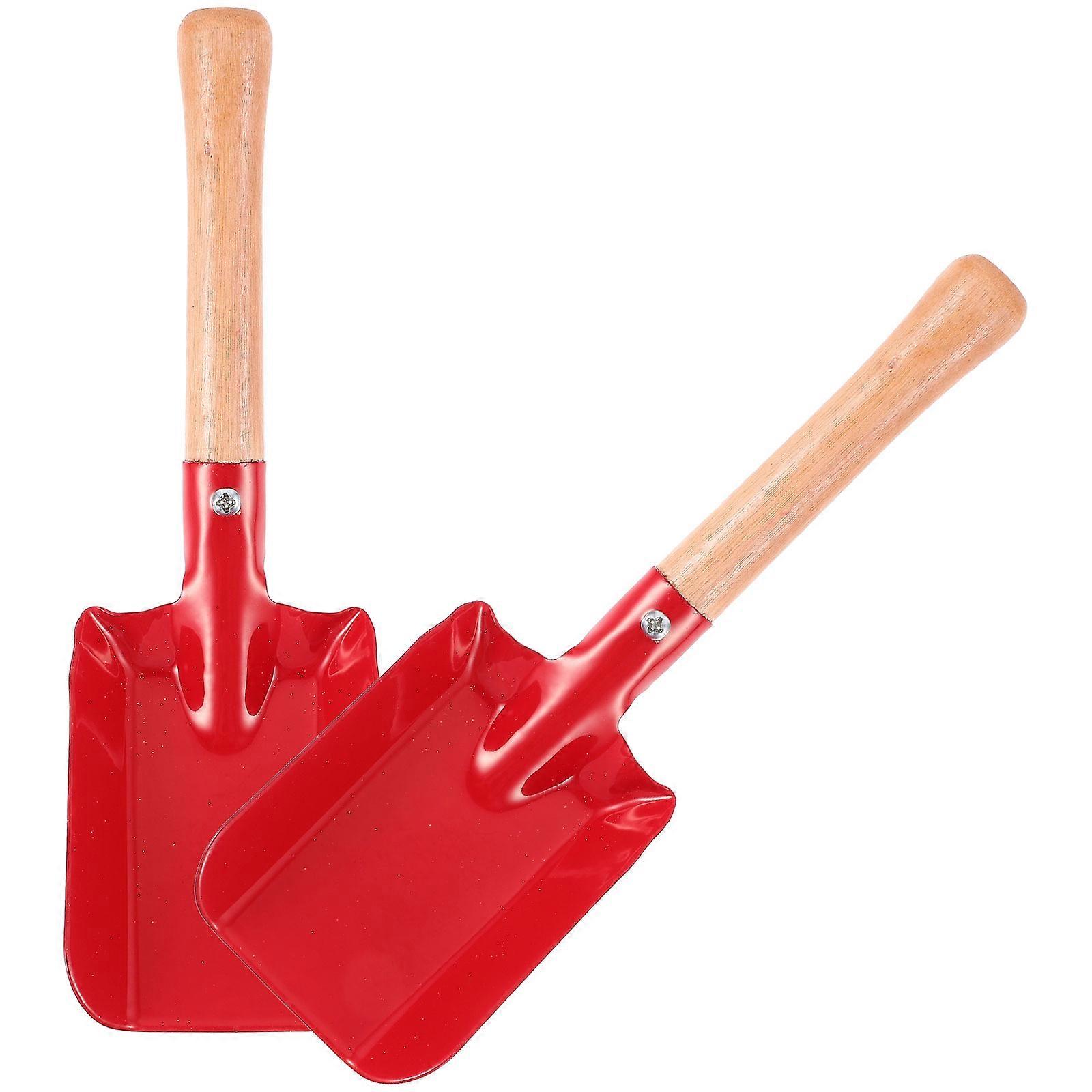 Durable Iron and Wood Gardening Set of 2 Perfect for Home Use Red Small 2Pcs