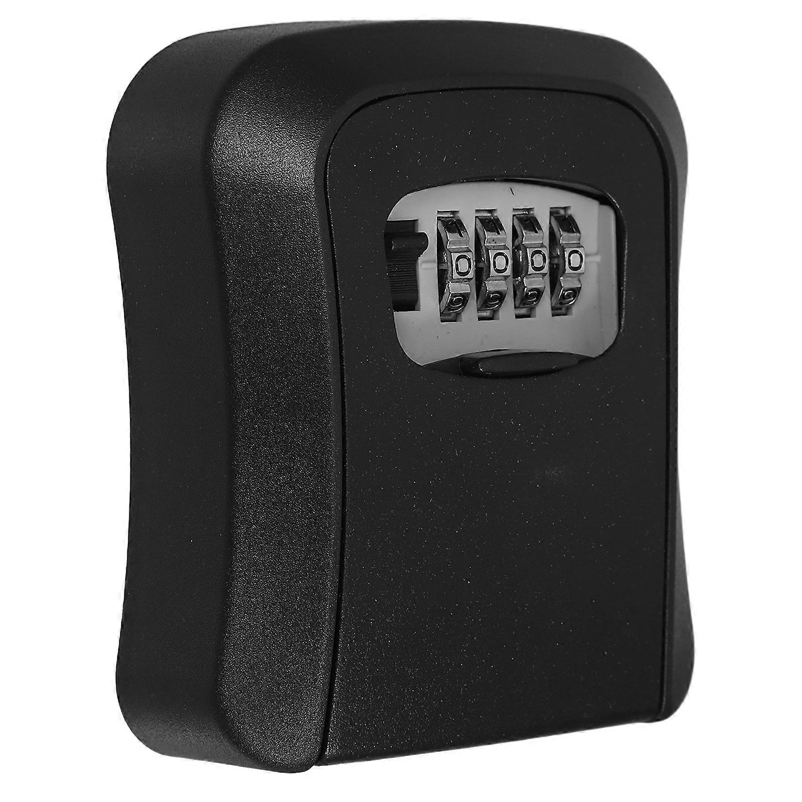 Waterproof Key Storage Box With 4 Combination Lock For Outdoor Use Large Capacity Black Rectangular 1 Set