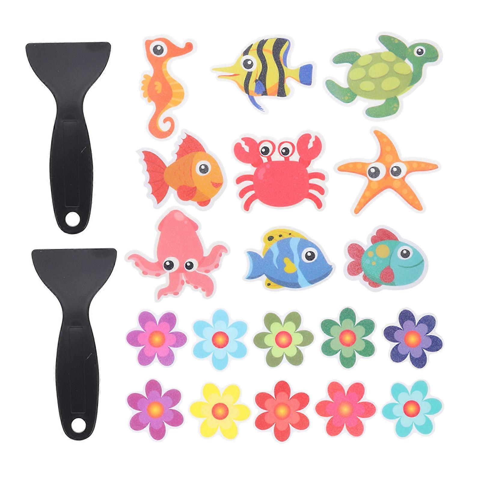 Non Slip Bathtub Stickers with Strong Adhesion for Bathrooms Decor Multi Color PEVA 1 Set