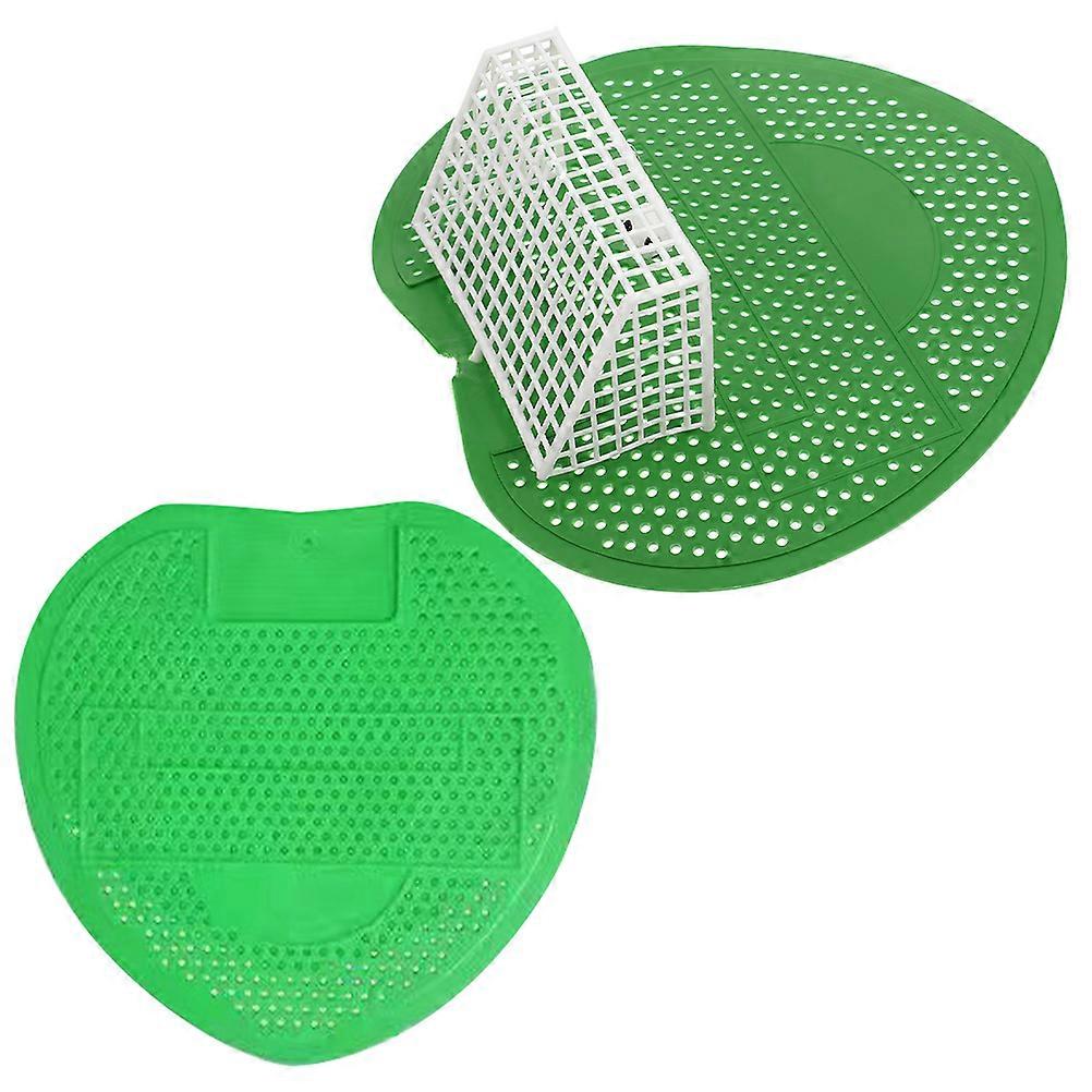 Restroom Urinal Accessories 1 Set Of Toilet Urinal Screens Pad For Office 18.50X18.50X6.20CM Green Splash Reduction 2Pcs