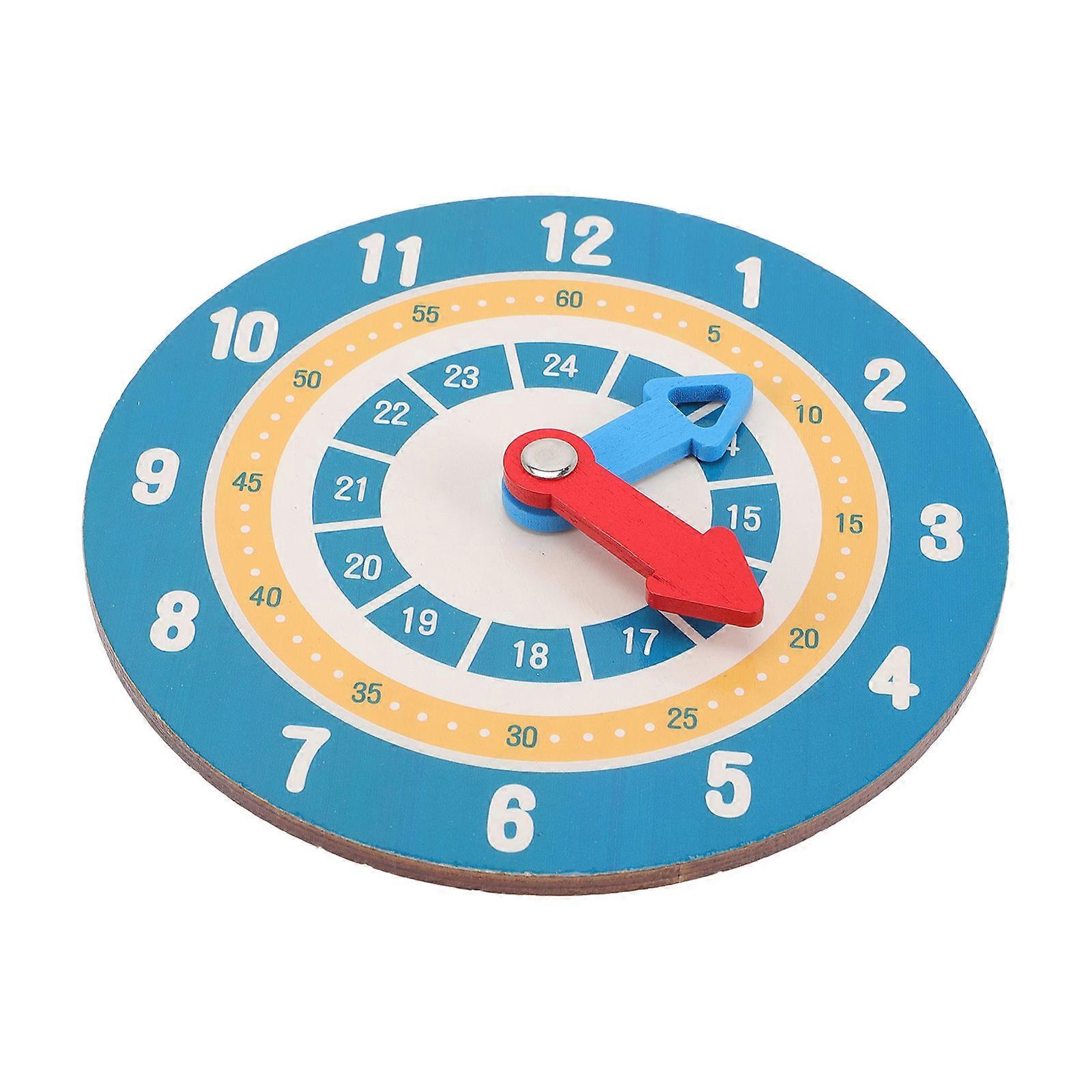 Time Teaching Tool Wooden Teaching Clock Math Learning For Kids 15x15cm Perfect For Parents And Educators 1Set