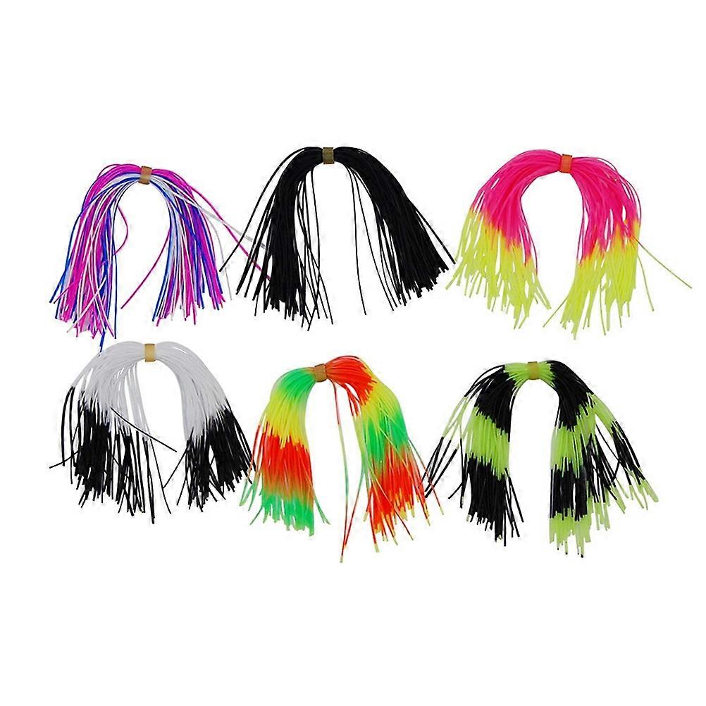 6Pack Silicone Spinnerbait Skirts Fishing Accessories For Fishing Lures DIY Assorted Color Replacement