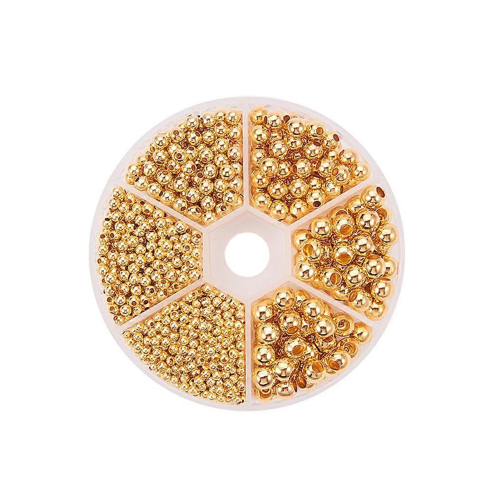 Copper Spacer Beads For Jewelry Making 1 Set Mixed Glossy Charms With Storage Box In Golden For Gift Giving