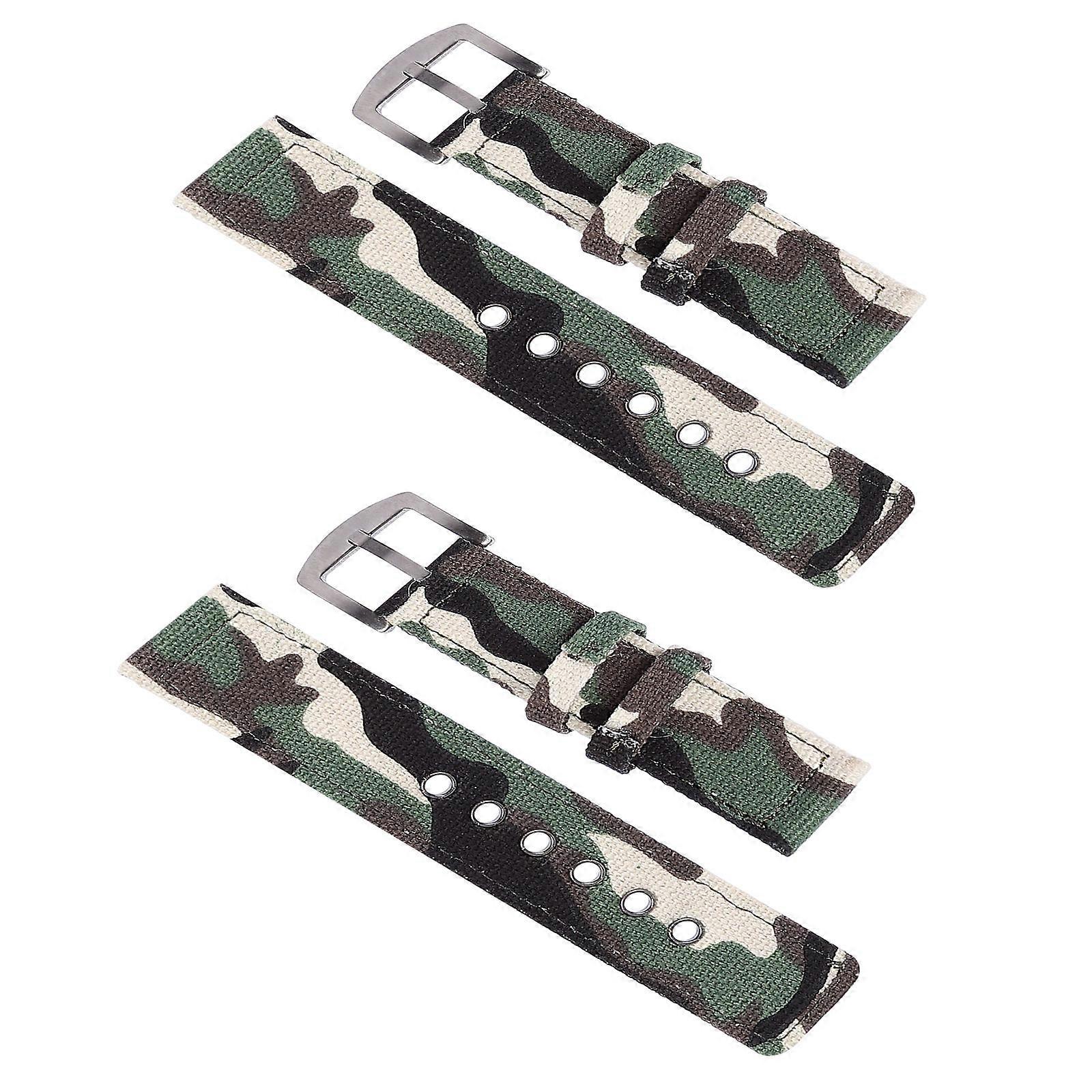 Fashionable Nylon Watch Strap 2Pack Comfortable To Wear Wrist Band For Watch Enthusiasts Outdoor Sports 23.5X3CM Convenient Easy To Install