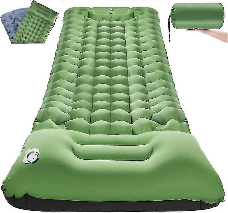 Inflating Camping Sleeping Pad, Widen Thicken Camping Mat With Pillow, Lightweight Single Air Matt