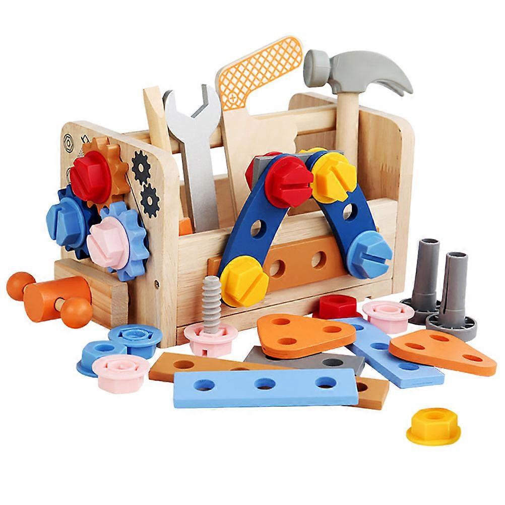 Educational Pretend Play Toolbox Set with Versatile Screwdriver and Nuts for Hand Eye Coordination Development