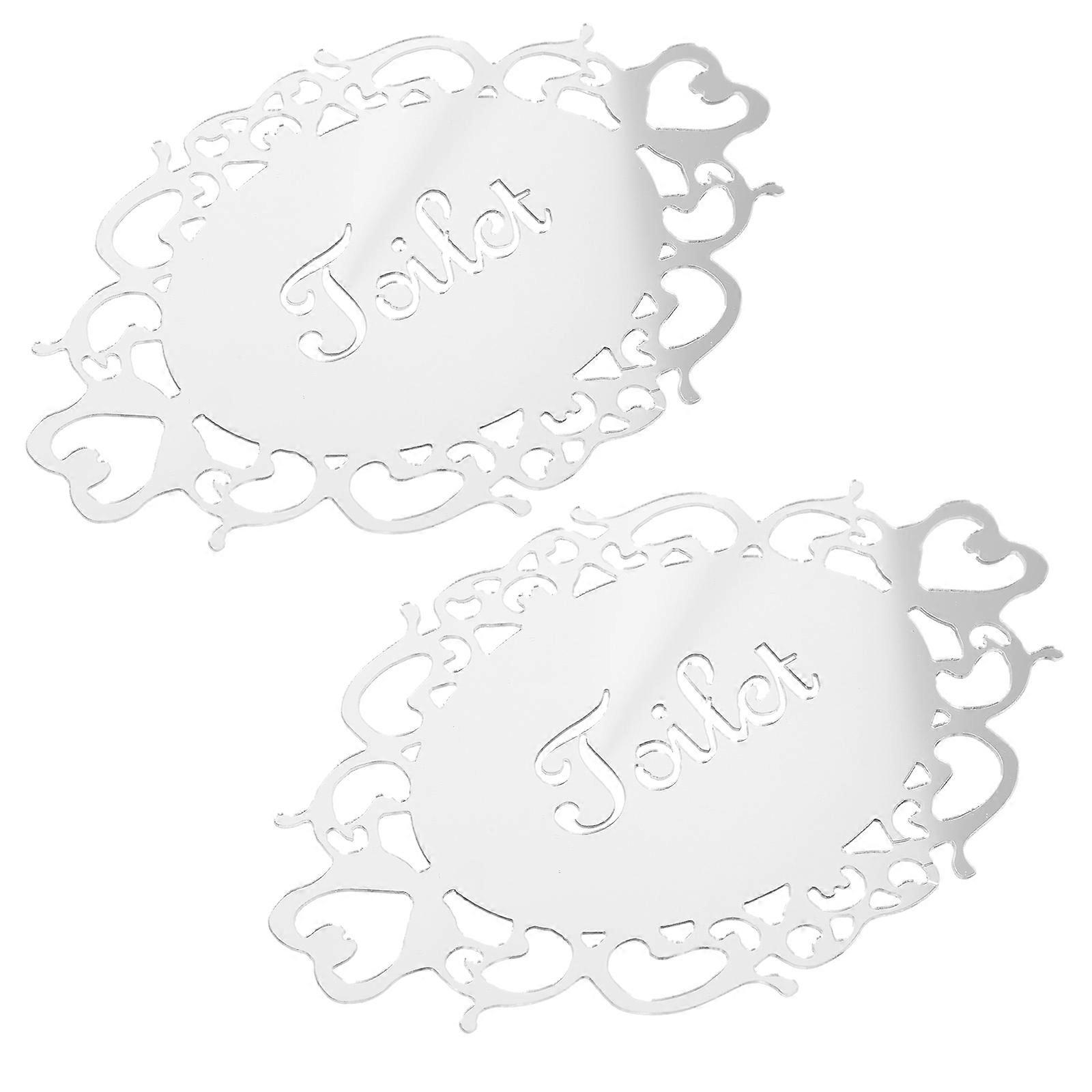 Akryl Toalettskylt för Hem Tydligt Synlig Självhäftande Dekor 2st